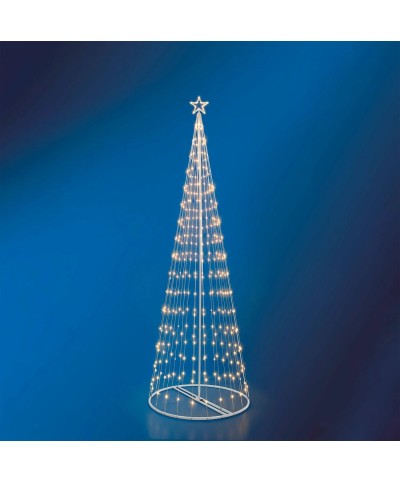 1 - Albero di Natale luminoso 2 mt Bianco Caldo a cono