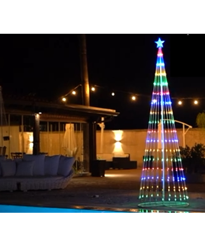 1 - Albero di Natale luminoso 2 mt Multicolore a cono