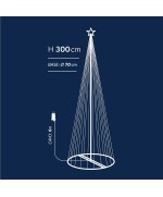 2 - Albero di Natale luminoso 3 mt Bianco Caldo a cono