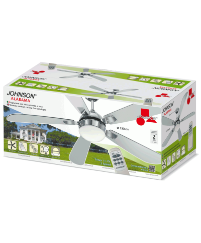 2 - Ventilatore soffitto con tecomando Johnson Alabama luce