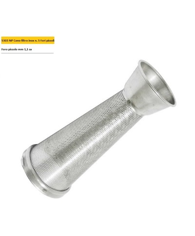 1 - Cono filtro inox n 5 foro piccolo 1,1 mm 5303 NP per spremipomodoro Reber