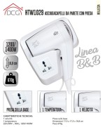 2 - Asciuga capelli da parete Dcg HTW 1029 con presa