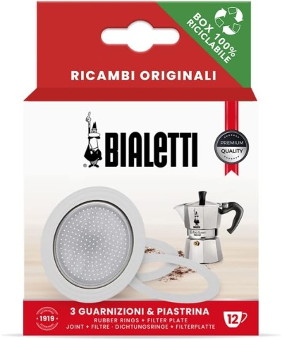1 - Guarnizione e piastra filtro Bialetti 12 Tazze ricambio caffettiera