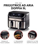 4 - Friggitrice ad aria 9L doppio cestello Ariete 2625