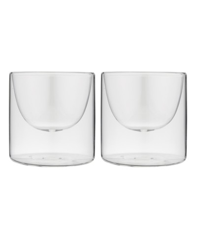 1 - Eva 2 bicchieri mezza luna termico a doppia parete vetro borosilicato