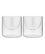 1 - Eva 2 bicchieri mezza luna termico a doppia parete vetro borosilicato