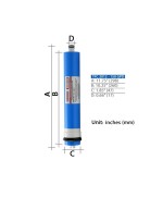 3 - Membrana RO Ionicore USmotic TFC 2012 - 150 GPD Osmosi inversa depuratore