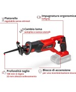 3 - Einhell sega a gattuccio a batteria 4326300 TE-AP 18 Li solo seghetto