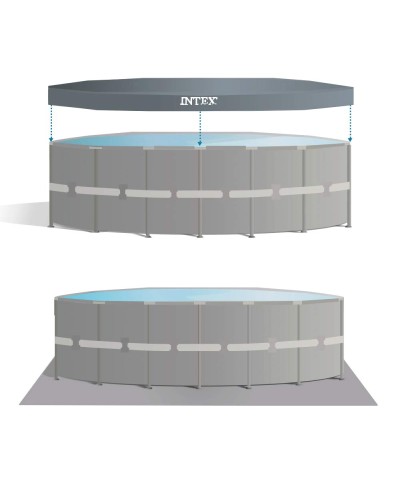 2 - Piscina Ultra XTR Frame rotonda cm 549 x 132 Intex 26330 pompa a sabbia