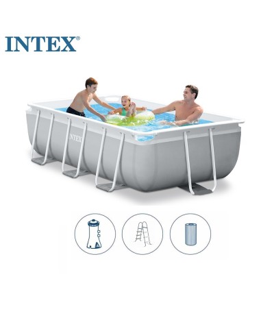 1 - Piscina fuori terra rettangolare Intex 26784 prisma cm 300 x 175 pompa scaletta NEW