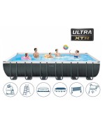 2 - Piscina Ultra XTR Frame rettangolare Intex 26368 pompa combo cm 732 x 366 x 132