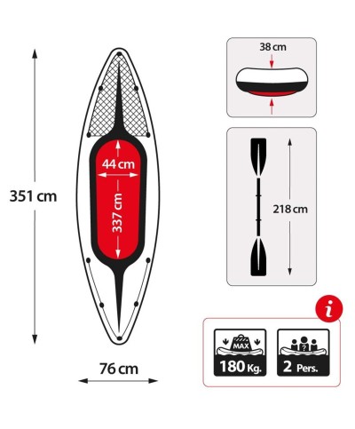 2 - Canoa gonfiabile Intex Challenger K2 68306 2 posti