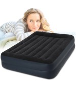 1 - Materasso gonfiabile matrimoniale 64124ND Intex con pompa Airbed Dura-Beam Pillow Rest Raised