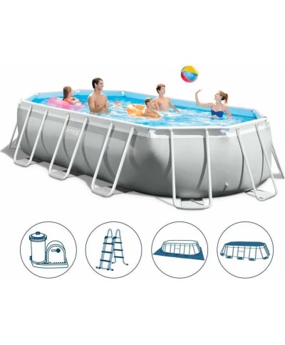1 - Piscina fuori terra ovale Intex 26796 prisma cm 503 x 274 x 122 cm pompa