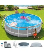 2 - Piscina fuoriterra Intex 26730 Prism Clearview Premium 488 x 122 cm pompa