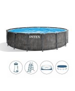 1 - Piscina fuoriterra Intex 26742 rotonda Greywood Prisma Frame 457 x 122 cm