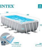 4 - Piscina fuoriterra Intex 26790 rettangolare Prisma 400 x 200 x 122 cm pompa