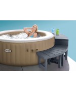 2 - Panchina e tavolino Intex 28515 per Spa Rotonda 4 posti 2 pezzi 42 60 cm