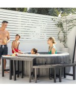 3 - Panchina e tavolino Intex 28515 per Spa Rotonda 4 posti 2 pezzi 42 60 cm