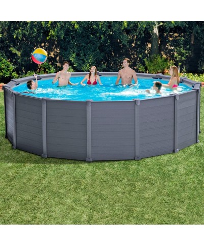 2 - Piscina fuoriterra Intex 26384 rotonda Graphite Gray Panel 478 x 124 cm