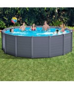 2 - Piscina fuoriterra Intex 26384 rotonda Graphite Gray Panel 478 x 124 cm