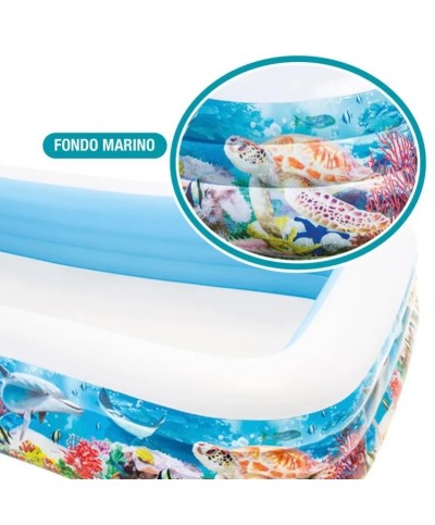 2 - Piscina gonfiabile Intex 58485NP Family Pesci