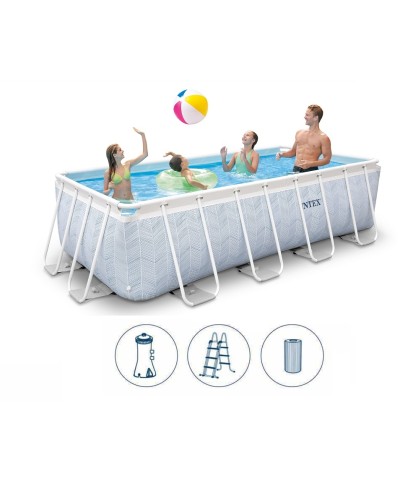 1 - Piscina fuori terra rettangolare Intex 26780 Prisma Frame Chevron 400x200 cm