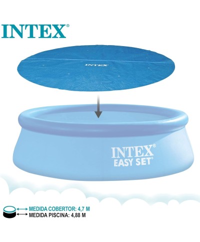 1 - Telo solare termico Intex 28014 piscina rotonda Easy Set e Frame cm 488